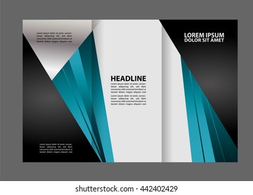 Vector empty tri-fold brochure print template design, trifold booklet or flyer

