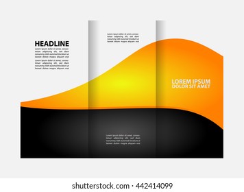Vector empty tri-fold brochure print template design, tri-fold bright booklet or flyer
