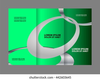 Vector empty tri-fold brochure print template design, trifold booklet or flyer
