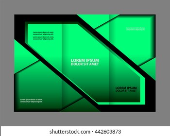 Vector empty tri-fold brochure print template design, trifold bright booklet or flyer
