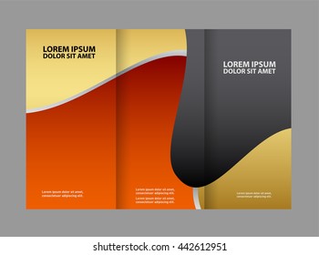 Vector empty tri-fold brochure print template design, trifold bright booklet or flyer
