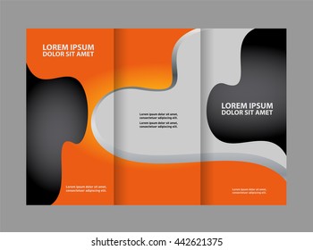 Vector empty tri-fold brochure print template design, trifold bright booklet or flyer
