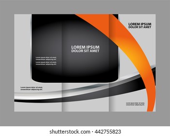 Vector empty tri-fold brochure print template design, trifold booklet or flyer