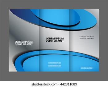 Vector empty tri-fold brochure print template design, trifold booklet or flyer
