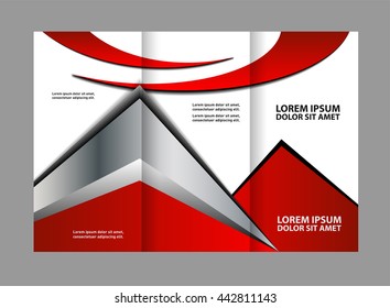 Vector empty tri-fold brochure print template design, tri-fold bright booklet or flyer
