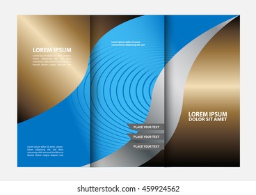 Vector empty tri-fold brochure print template design, tri-fold bright booklet or flyer
