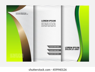 Vector empty tri-fold brochure print template design, trifold booklet or flyer
