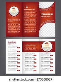 Vector empty trifold brochure template design, menu