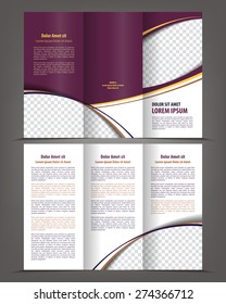 Vector Empty Trifold Brochure Template Print Blank Design