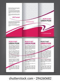 Vector empty trifold brochure template print blank design