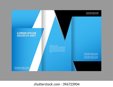 Vector empty trifold brochure template design
