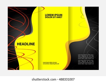 Vector empty trifold brochure template design
