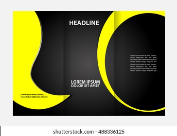 Vector empty trifold brochure template design
