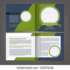 Vector empty two-faced brochure print template design