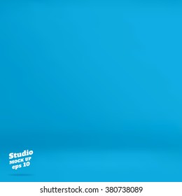 Vector :Empty Vivid Blue Studio Room Background ,Template Mock Up For Display Of Product,Business Backdrop