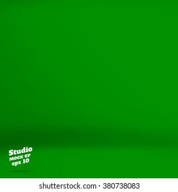 Vector :Empty vivid green studio room background ,Template mock up for display of product,Business backdrop