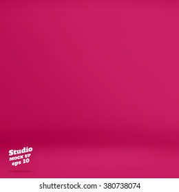 Vector :Empty vivid pink studio room background ,Template mock up for display of product,Business backdrop.