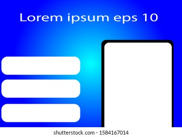 vector empty white screen smart phone with empty white square frame for place text vector eps 10