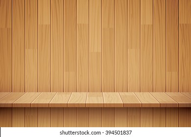 vector empty wooden shelf background