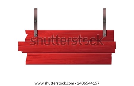 Vector empty wooden sign banner isolated on white.