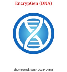 Vector EncrypGen (DNA) digital cryptocurrency logo. EncrypGen (DNA) icon. Vector illustration isolated on white background.