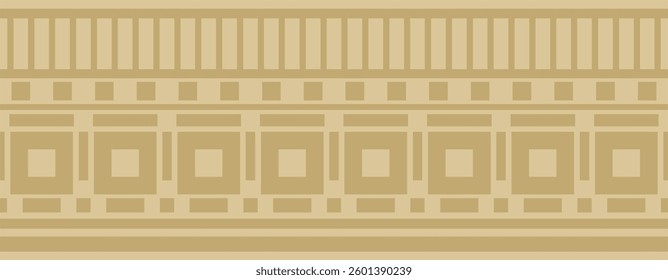 Vector endless Assyrian gold ornament. Seamless border, Mesopatamia frame. Pattern of the ancient East.
