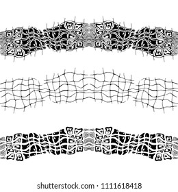 Vector endless branches . Black on white . 