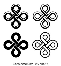 vector endless celtic black white knots