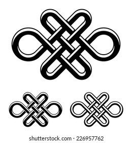 vector endless Celtic knot black white symbol
