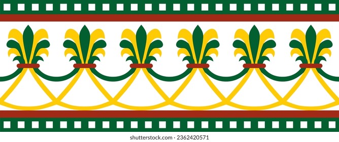 Vector endless colored national persian ornament. Seamless frame, border ethnic pattern of Iranian civilization.
