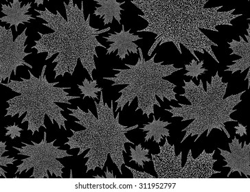 Vector endless decorative texture with figured maple leaves. You can use any color of background