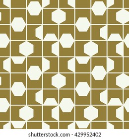 Vector endless geometric pattern composed with hexagons and lines. Graphic tile with ornamental texture can be used in textile and design.