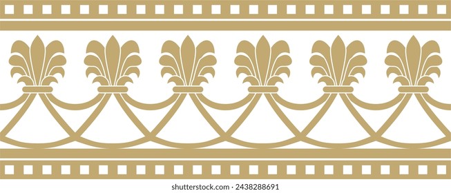 Vector endless golden national persian ornament. Seamless frame, border ethnic pattern of Iranian civilization.
