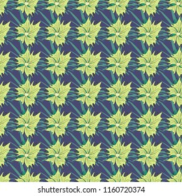 Vector endless illustration of yellow, green and blue flowers. Abstract floral seamless pattern for wallpaper, website or textile printing.