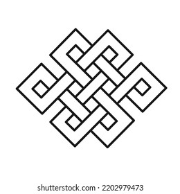 vector endless knot with simple design, Buddhism, Spirituality