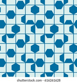 Vector endless pattern composed with geometric shapes. Graphic tile with ornamental texture can be used in textile and design.