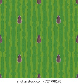 Vector endless seamless pattern. Tasty peel of watermelon with beads. Sap green, brown colors. Minimalistic style background. Abstract design, perfect for fabric, wallpaper, print. Trend of year