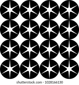Vector. Endless stylish black seamless pattern, based on a circle. Template for design textile, backgrounds, wrappers, package, wallpaper