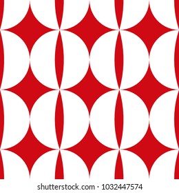 Vector. Endless stylish red seamless pattern, based on a circle. Template for design textile, backgrounds, wrappers, package, wallpaper