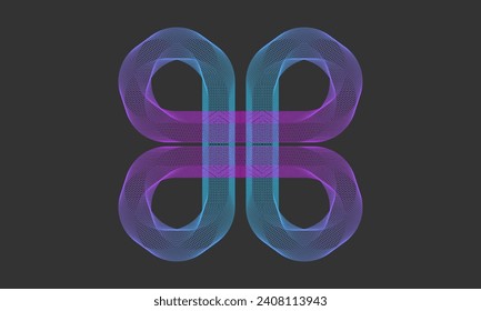 Vector endless symbol isolated on grey background