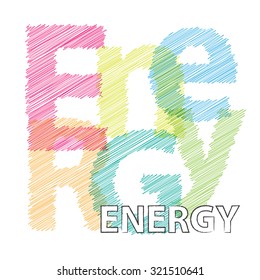 Vector energy. Broken text scrawled