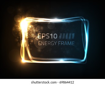 Vector energy frame against dark background