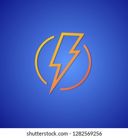 Vector energy logo for electric power logo, lightning bolt, wireless charging, ui, poster, t shirt. Thunder symbol. Storm pictogram. Flash light sign. 10 eps