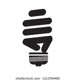 Vector energy saving fluorescent light bulb icon