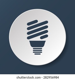 Vector energy saving fluorescent light bulb icon.