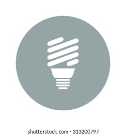 Vector energy saving fluorescent light bulb icon.