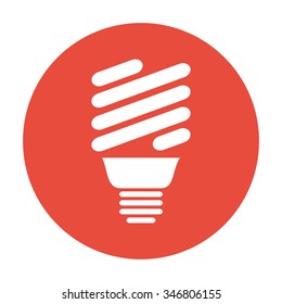 Vector energy saving fluorescent light bulb icon.