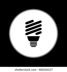 Vector energy saving fluorescent light bulb icon.