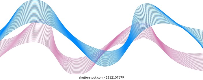 Vector energy waves vector background, decorative boarder