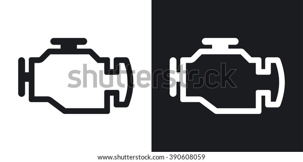 ベクター画像エンジンのアイコン 白黒の背景に2色 のベクター画像素材 ロイヤリティフリー